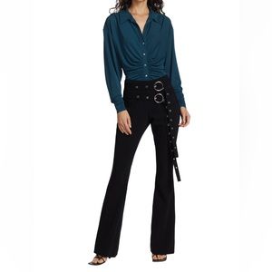 New With Tags Cinq à Sept Madilyn Double-Belt Flare-Leg Pants